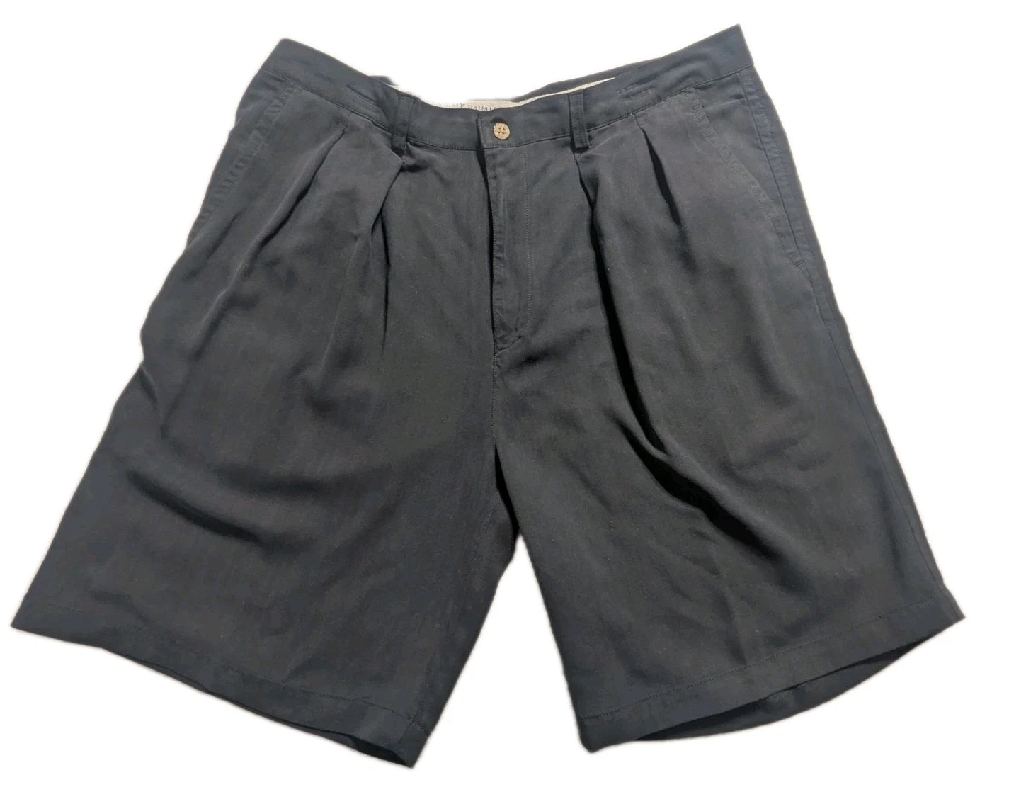 Tommy Bahama Relax Shorts Mens 40 Navy 100% Silk Pleated Resort Golf