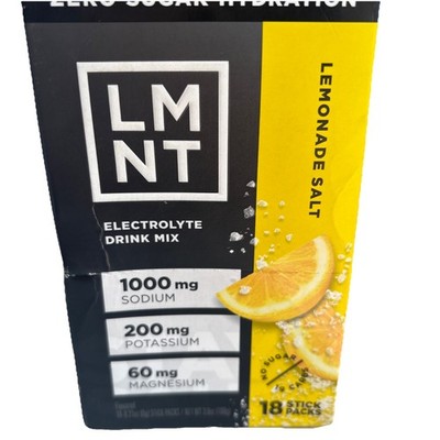 LMNT Zero Sugar Electrolytes - Lemonade Salt Drink Mix | 18 Sticks Exp 5/27