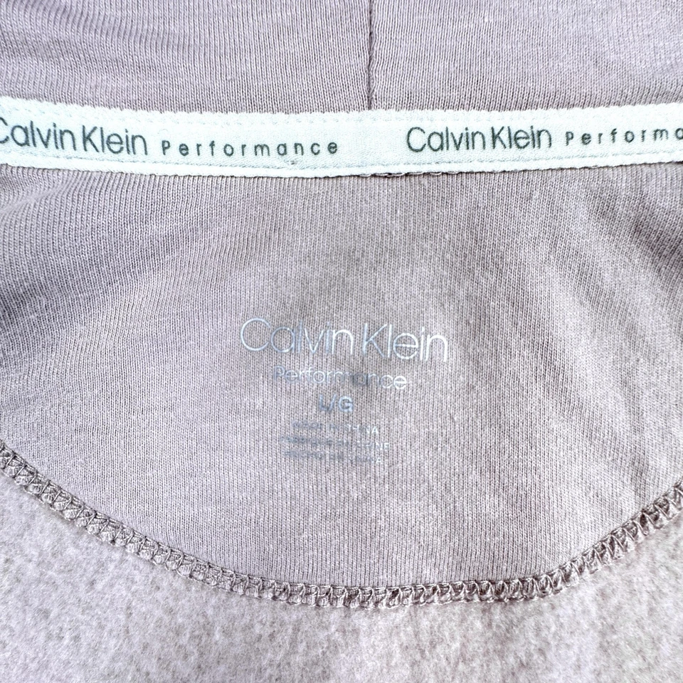 Sudadera con capucha Calvin Klein Performance para mujer grande rosa polvoriento cremallera completa logotipo deletreado Foto 4 de 4