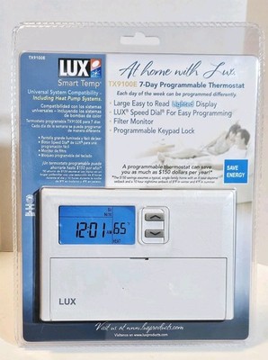 LUX Smart Temp TX9100E 7 Day Programmable Thermostat Universal New Sealed