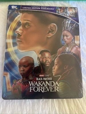 New Sealed Best Buy Marvel Black Panther Wakanda Forever 4K BluRay Steelbook MCU