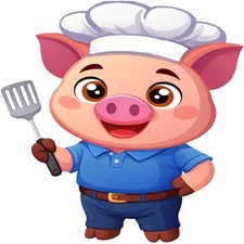 30 Custom Cartoon Pig Chef Personalized Address Labels