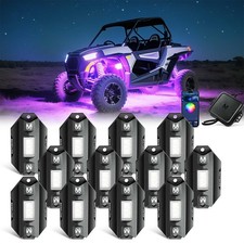 MICTUNING 12 Pods RGBW LED Rock Light - Multi-Color Underglow Accent Neon Lamps