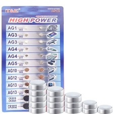 120pcs Alkaline Cell Batteries Assorted Battery 1.55 Volt AG1/LR621 AG3/LR41 ...