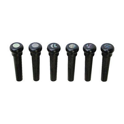 Graph Tech Tusq Ivory Acoustic Guitar Bridge Pins Black Paua Dot 4mm dot