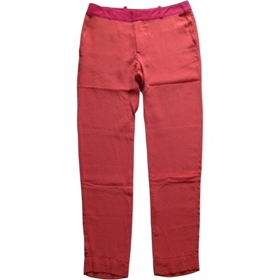 Athé Vanessa Bruno Hose UK 12 Taille 29 rosa gepunktet Seide leicht 