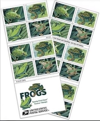 USPS 2019 Frogs Family Forever Stamps Booklet of 20 New