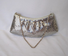Payless Evening Purse Bag Silver Metallic Mesh Wedding Prom Clutch Handbag Fancy