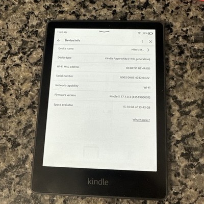 Amazon Kindle Paperwhite 11th Gen 16gb Black