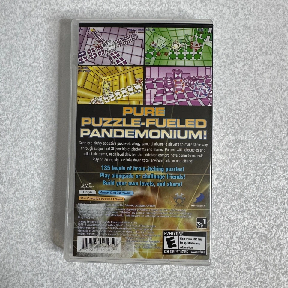 Cube (PSP) Sony PlayStation Portable Puzzle Game Complete CIB UMD Tested - Image 3 of 4
