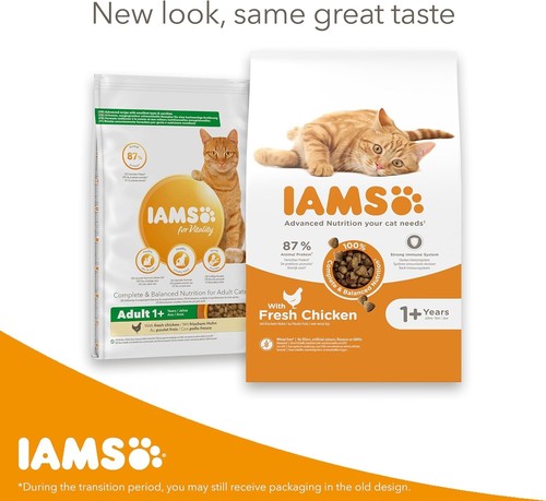 IAMS Complete Dry Cat Food for Adult 1+ Cats with Chicken 800 g, 3 kg, 10 kg - Picture 4 of 13