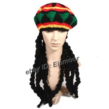 Rasta Dreadlocks Wig Hat Bob Marley Reggae Rasta Dreads Hat Costume