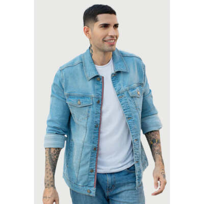 Men's Premium Denim Fabric Jacket Sky Blue