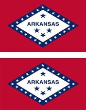 2 x Autocollant sticker voiture vinyl drapeau USA americain arkansas