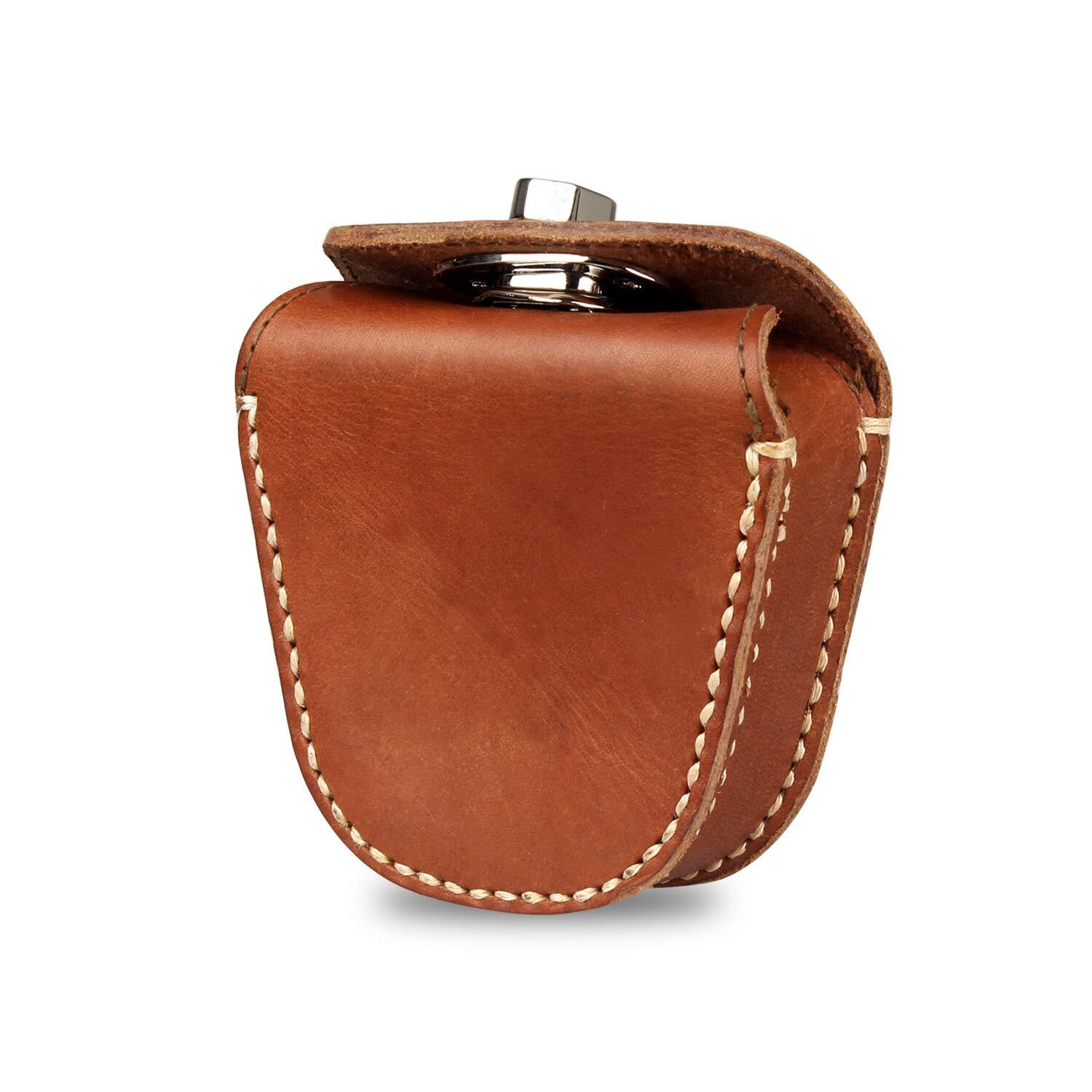 Pouch, Genuine Leather Holder Bag Storage for .22 22LR .38 .45 Hunting Milita...