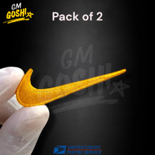 Pack of 2 Yellow Embroidered Swoosh 2.5" Swoosh Patch Iron On Embroidered Patch