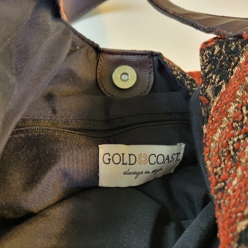 New Gold Coast Shoulder Hobo Bag Handbag - Rust, Black, & Gold Accents, Great - Picture 6 of 6
