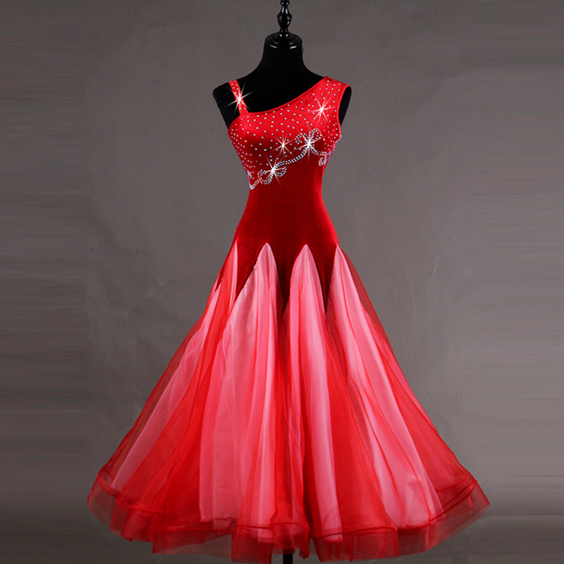 ballroom formal dresses Lady Latin Dance Dress Modern Salsa Waltz Standard Long Dress#F314 spaghetti strap satin dress