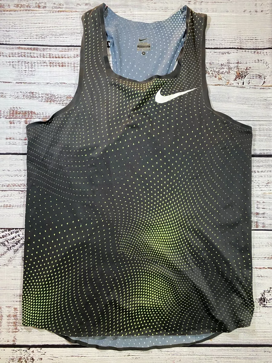 Very Rare Nike Pro Elite 2018 Green Marathon Singlet Men s M 895426 XXX Used