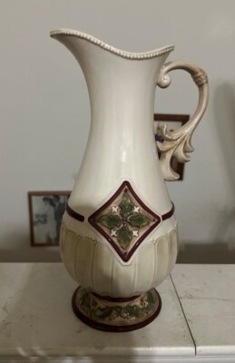 Pottery Art Vintage Pitcher Gorgeous Designs Handmade Very Rare