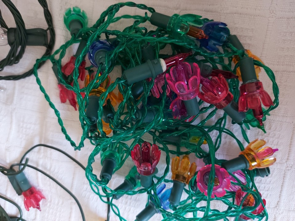 JOB LOT VINTAGE CHRISTMAS FAIRY LIGHTS SPARES OR REPAIR ONLY NOT