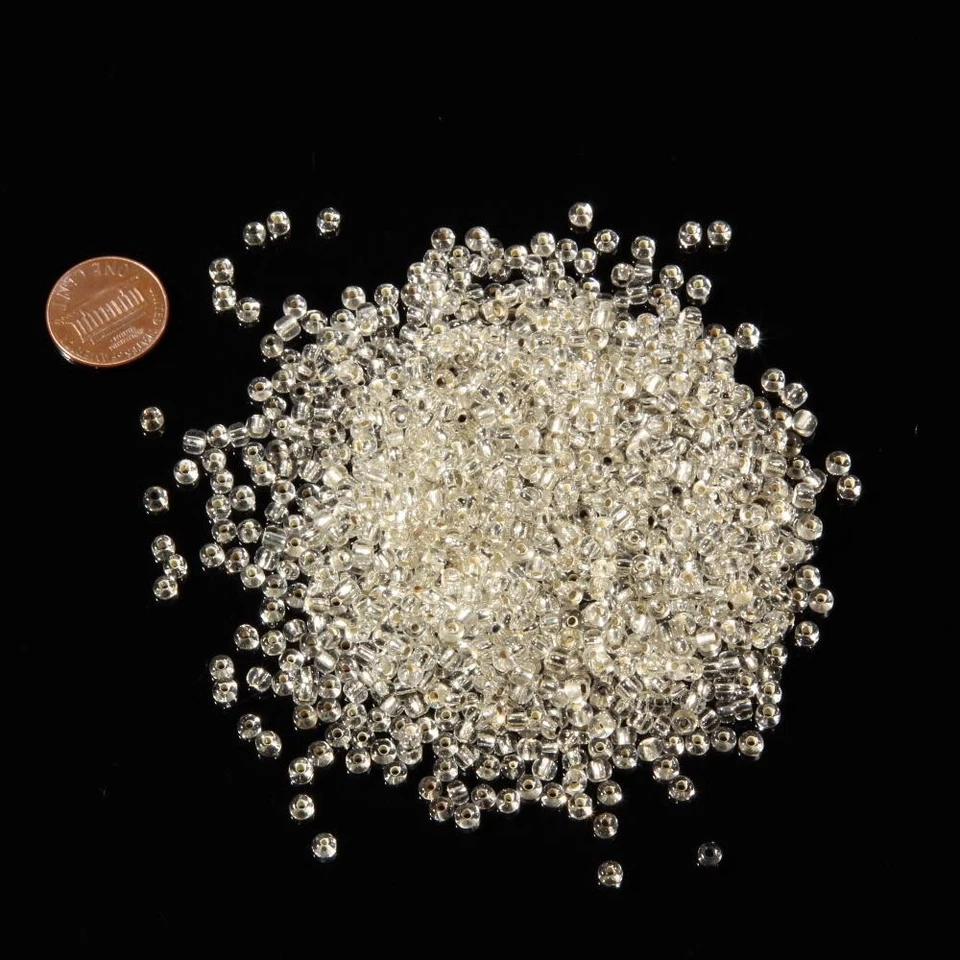 Lote (950) cuentas de vidrio checas rondelle de cristal forradas de plata vintage Foto 3 de 3