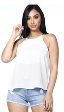 WHITE CAMISOLE TOP BLOUSE SIZE M