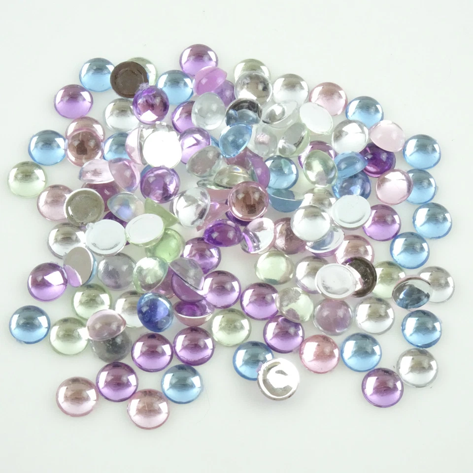 Gemas de cabujón pastel con respaldo plano redondo de 120-7 mm ¡Joyería, adornos y más!  Foto 2 de 4