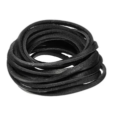 3.3 Yards 4mm Flat Leather Cord, Leather Lacing Strips for DIY Crafts Black