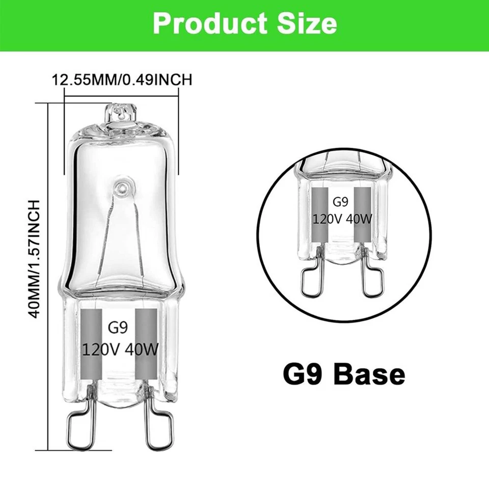 10 Pack G9 Bulbs 40W Warm White T4 Type 2 Pin Base Light Bulb 120V Fast Ship - Image 3 of 4