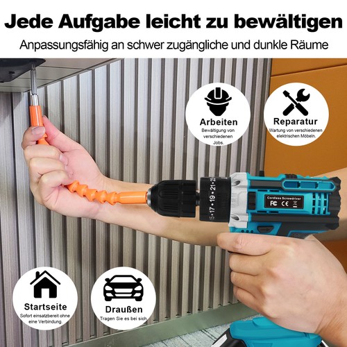 Akku-Schlagbohrschrauber 18V 3in1 Akkuschrauber Set Mit 2x3.0Ah Akku Für Makita - Bild 3 von 23