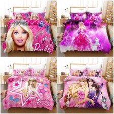 Girls Barbie The   Duvet Cover Pillowcas Single Double King Bedding Set Gift