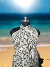 Sarong Geometric Print Cotton Sarong - 72x44 Inch Beach Wrap, Cover Up, Swimming