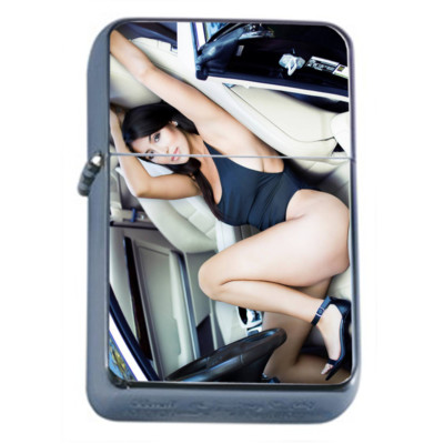 Switzerland Pin Up Girls D9 Flip Top Oil Lighter Wind Resistant  