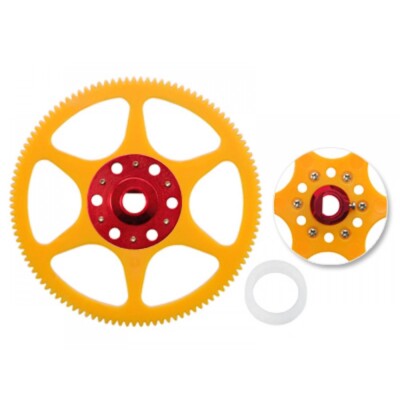 Microheli Delrin Main Gear W/ Hub Set (RED) - BLADE 130X