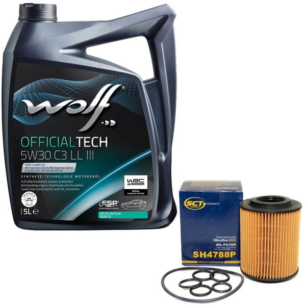 MotoröL Set 5W30 5 Liter + ÖLfilter SH4788P FüR Opel Astra J 2.0 Cdti P10 160 PS-image