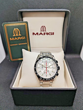 Orologio Cronografo Margi Acciaio Ref. 12419 Nuovo! Con Batteria Nuova