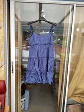 Swiss Dot Frill Trim Cami Dress dusty blue size 12