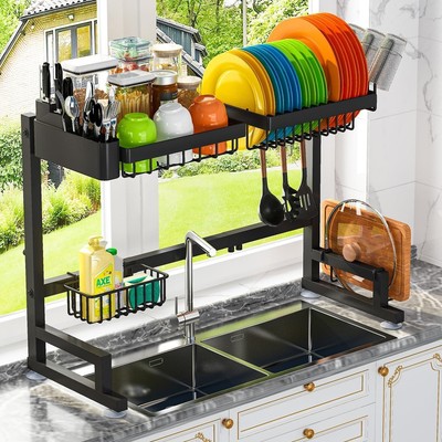 Escurridor De Platos Trastes Cubiertos Para Fregadero Acero Inoxidable Cocina