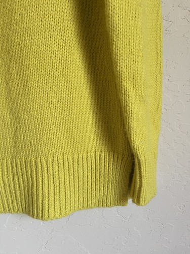 LOFT Size Small Yellow Fair Isle Turtleneck Sweater Wool Mohair Blend - Picture 3 of 6
