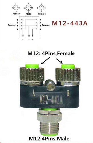 1Pc M12 Sensor Connector 4/5 Pin Male/Female Y Type Splitter Plug Adapter IP67 - Picture 6 of 14