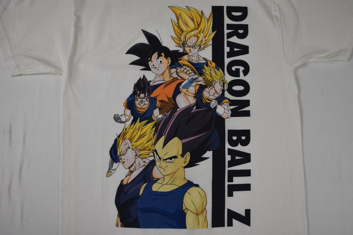 Dragon Ball Z Mens Goku & Multiple Characters Anime White Shirt