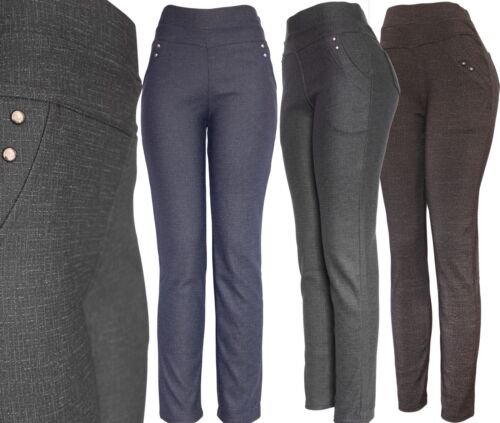 Ponte Trousers Womens Textured Heather Look Comfortable Office Pants - 第 1/8 張圖片