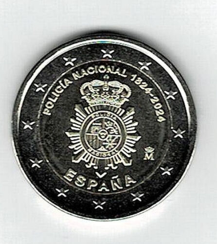 Spanien 2 Euro Gedenkmünze 2024 ST  "100 Jahre Policia Nacional" prägefrisch unz - Bild 1 von 1