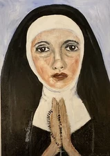 Original Acrylic Outsider Art 5x7 painting “Spread Love Wherever You Go”