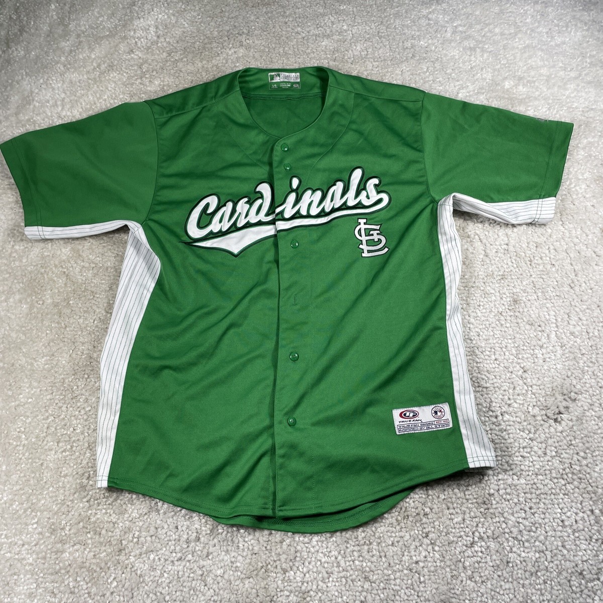 St. Louis Cardinals Jersey Mens Large Green St. Patricks Day