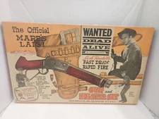 RARE 1961 MARX Mares Laig Wanted Dead or Alive Gun & Holster Set NEW in Box MINT