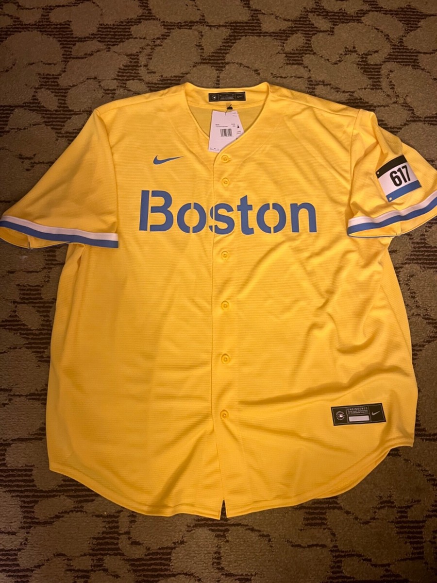 Sox City Connect Baseball Red Sox Yellow Jersey NWT Nike BOSTON