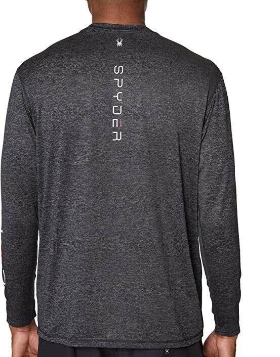 Spyder Long Sleeve Crew Neck Rash Guard Men's Swim Shirt UPF 50+ Htr Black XXL eBay