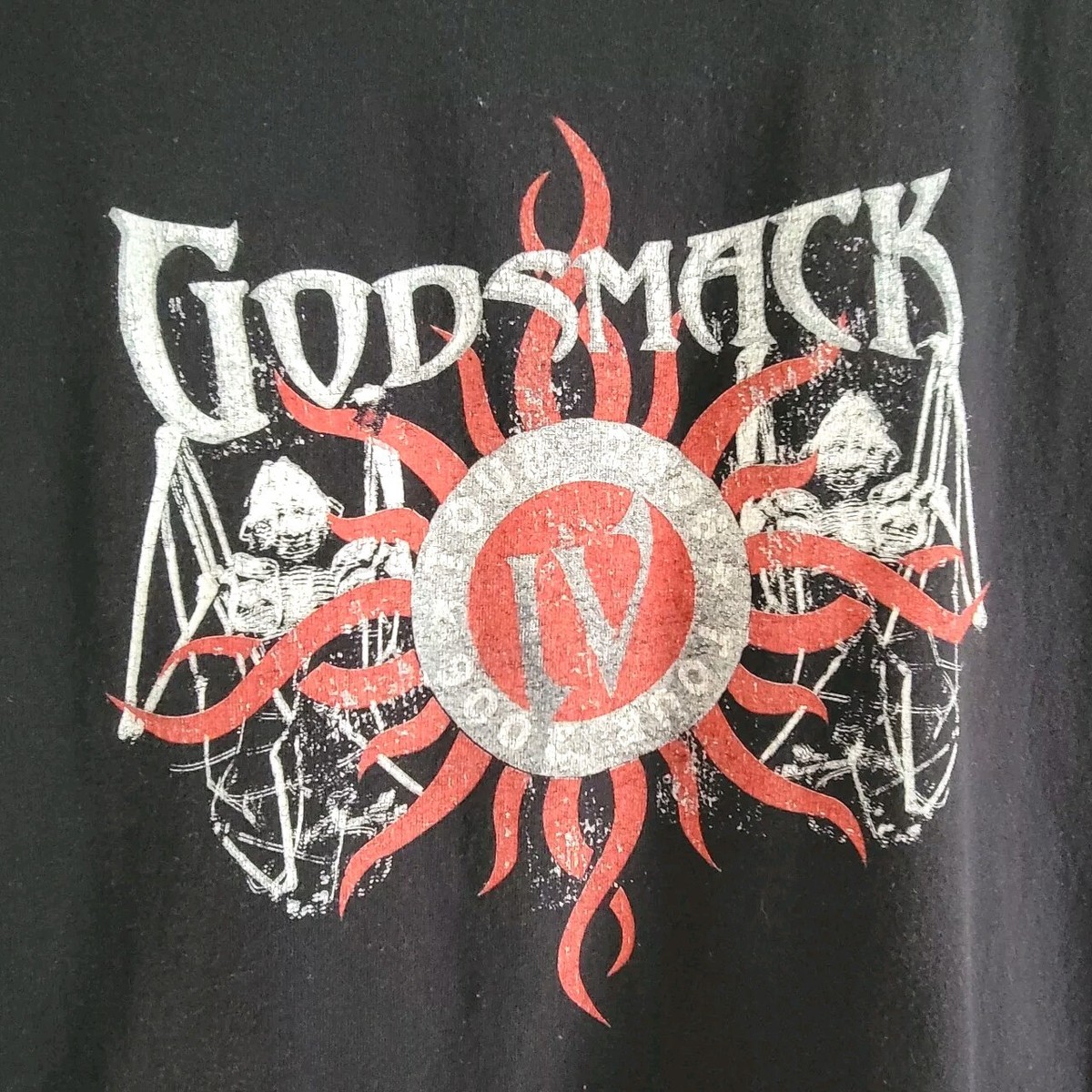 Vintage Godsmack 2006 Xmas Khaos Tour T-Shirt Miami, Black Adult Large View 3